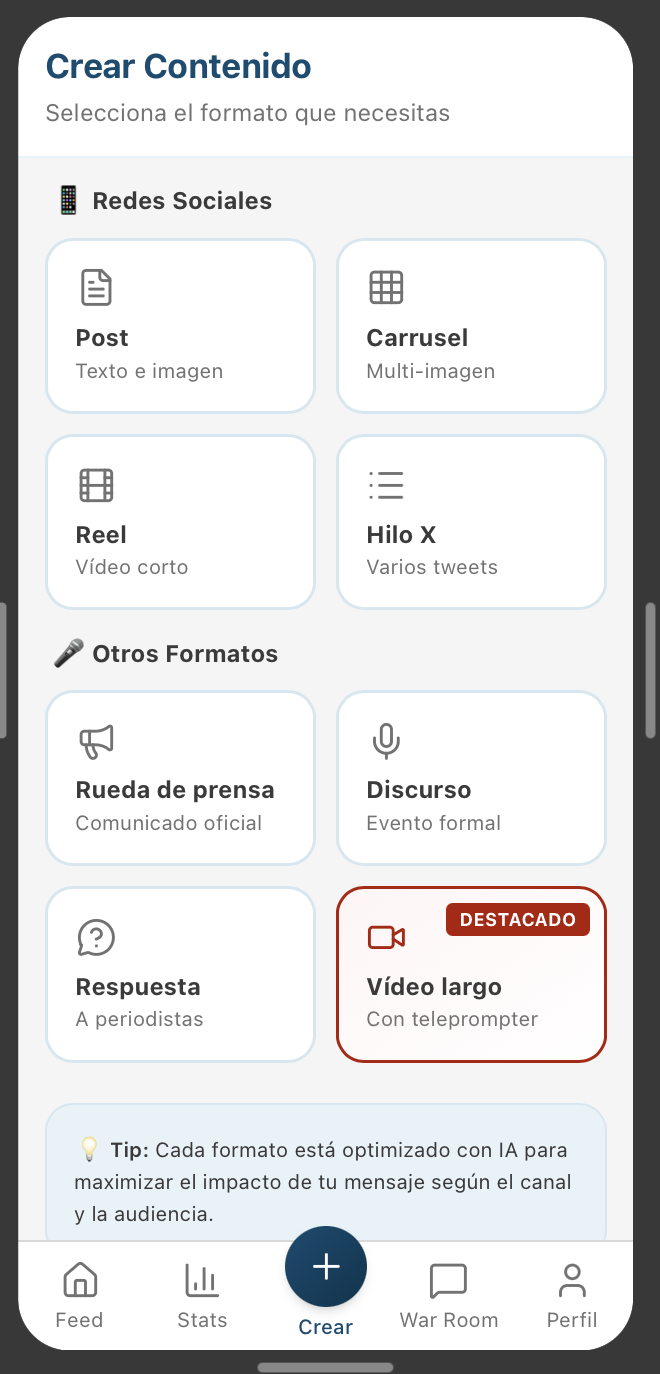 Crear contenido